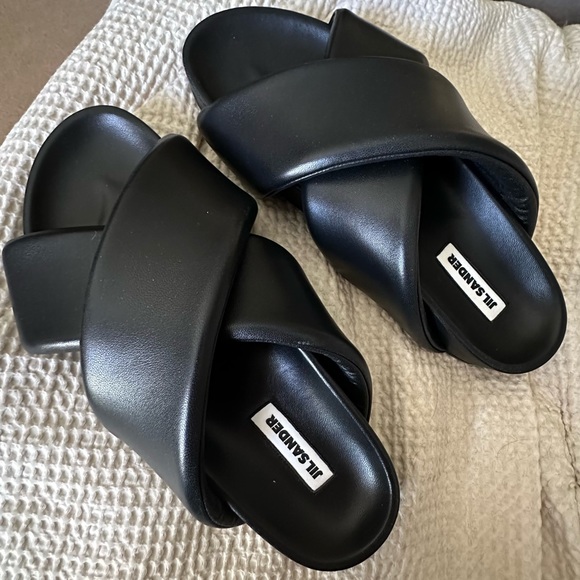 Jil Sander Other - Brand New! Jil Sander padded crossover sandals size 45